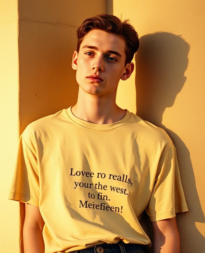 Geblurde preview van model met MAFTE GAMINNE T-shirt of sweater